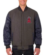 LA Angels Charcoal/Navy Varsity Jacket