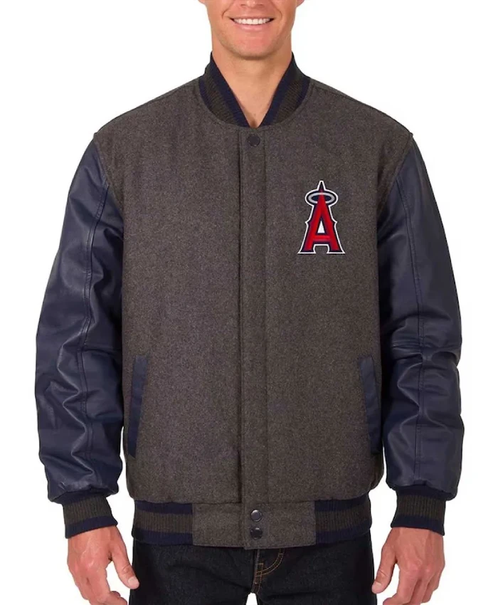 LA Angels Charcoal/Navy Varsity Jacket LA Angels Charcoal/Navy Varsity Jacket