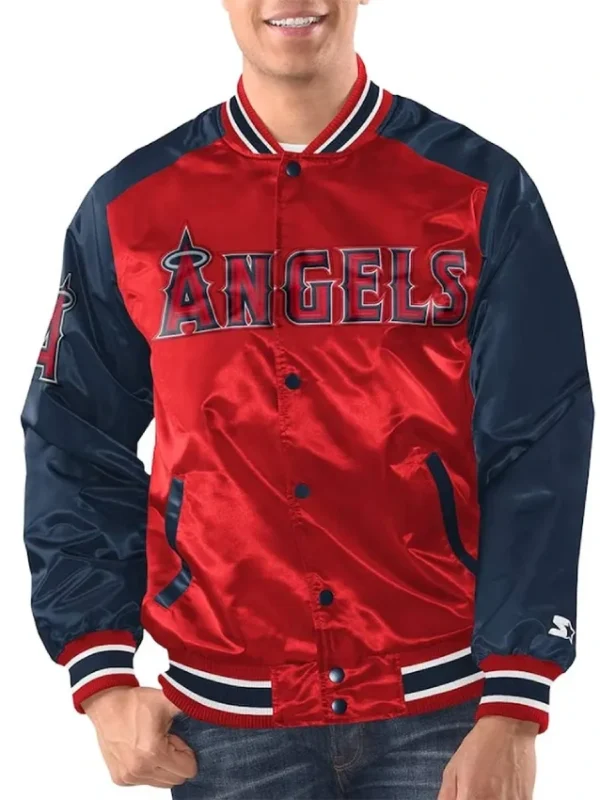 LA Angels Renegade Red/Navy Varsity Satin Jacket