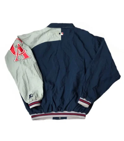 LA Angels Silver Gray and Blue Bomber Jacket