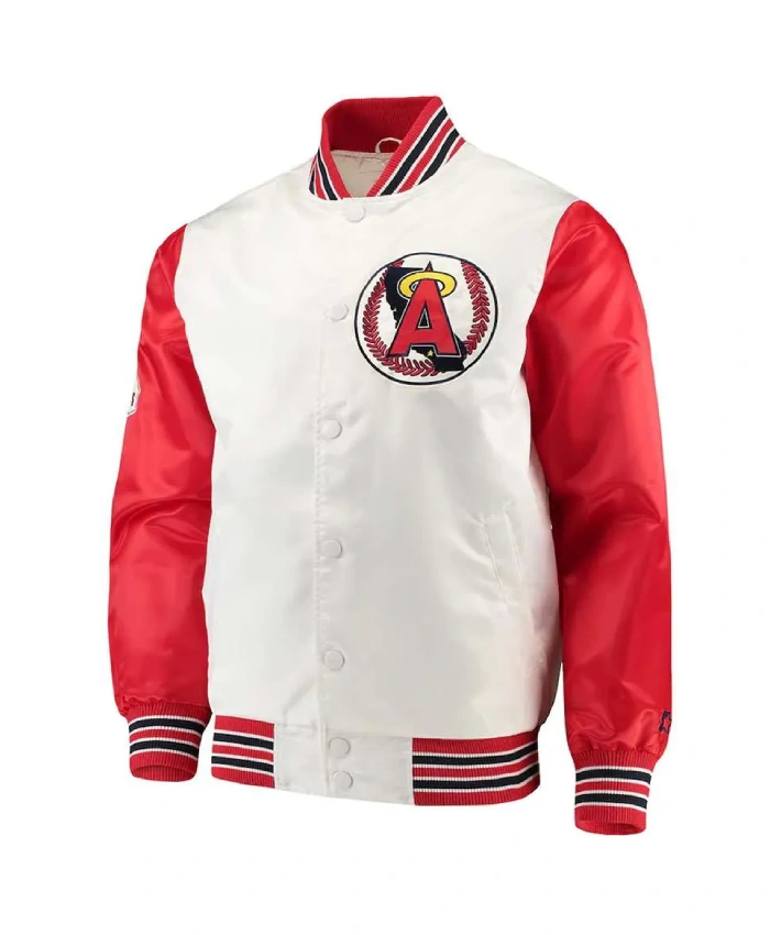 LA Angels The Legend White and Red Satin Jacket LA Angels The Legend White and Red Satin Jacket