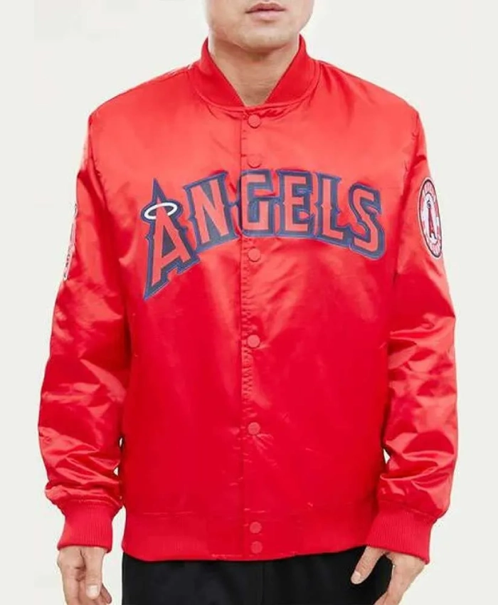 LA Angels Wordmark Red Satin Jacket LA Angels Wordmark Red Satin Jacket
