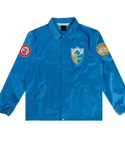 LA Chargers Blue Satin Windbreaker