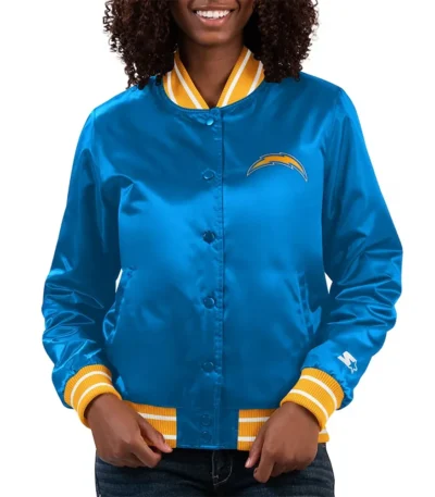 LA Chargers Full Count Powder Blue Satin Jacket