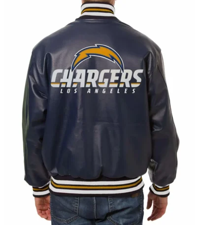 LA Chargers Varsity Blue Leather Jacket