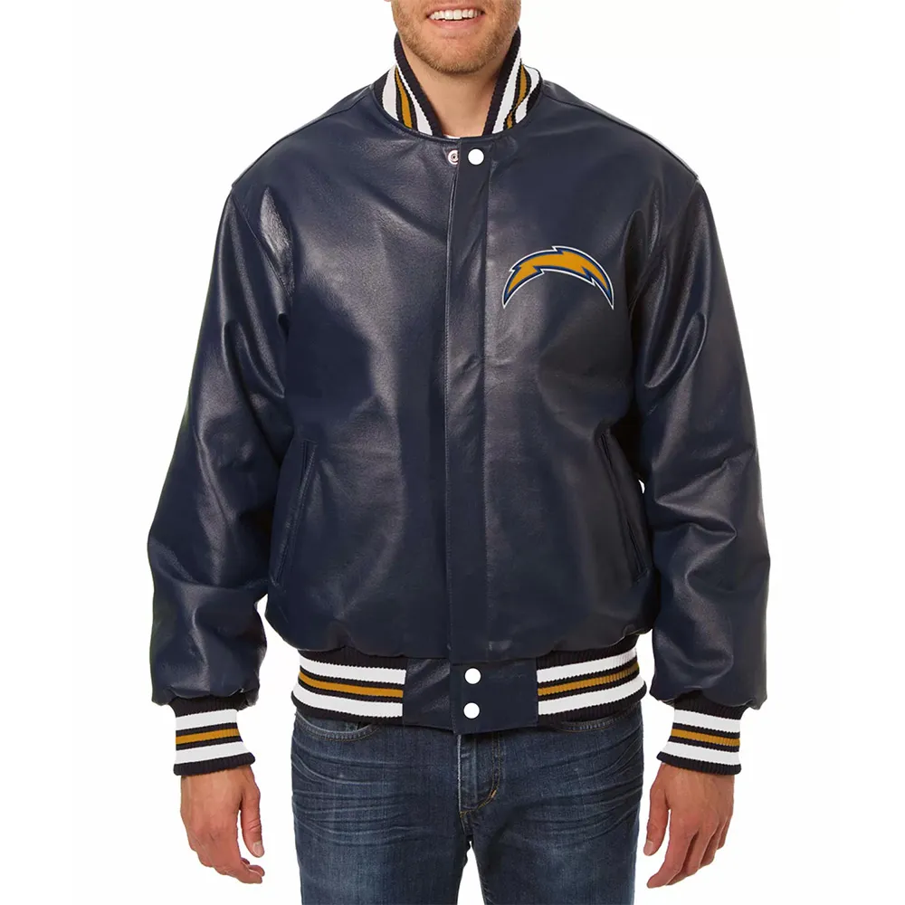 LA Chargers Varsity Blue Leather Jacket LA Chargers Varsity Blue Leather Jacket