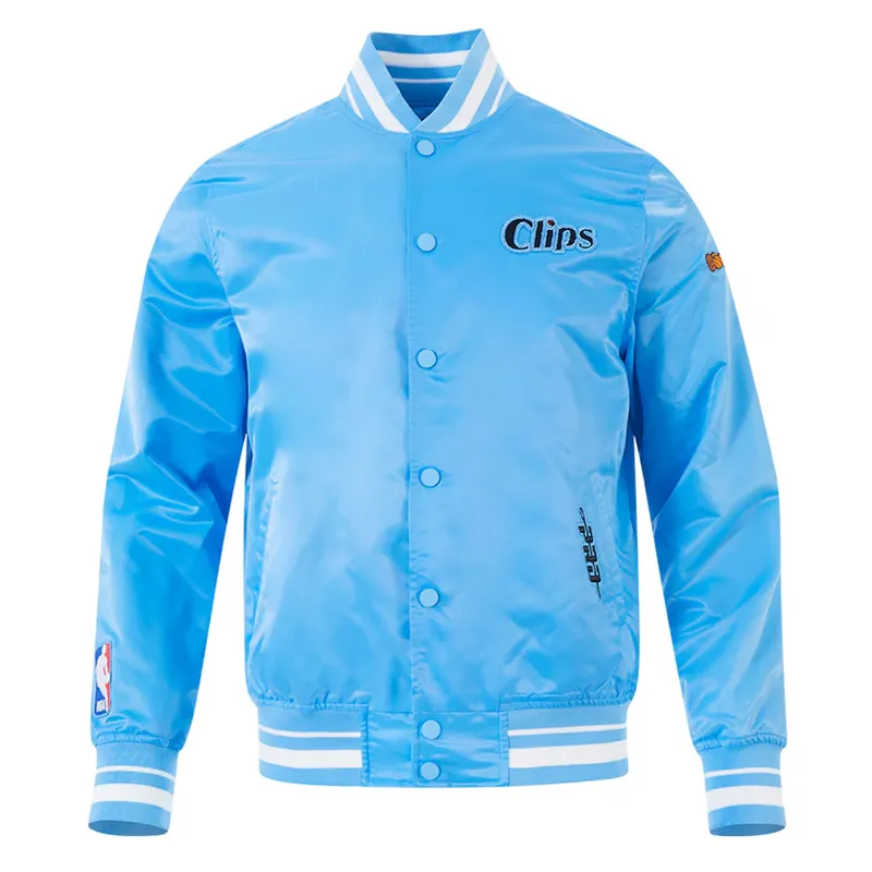 LA Clippers 2024/25 City Edition Chenille Blue Satin Jacket LA Clippers 2024/25 City Edition Chenille Blue Satin Jacket