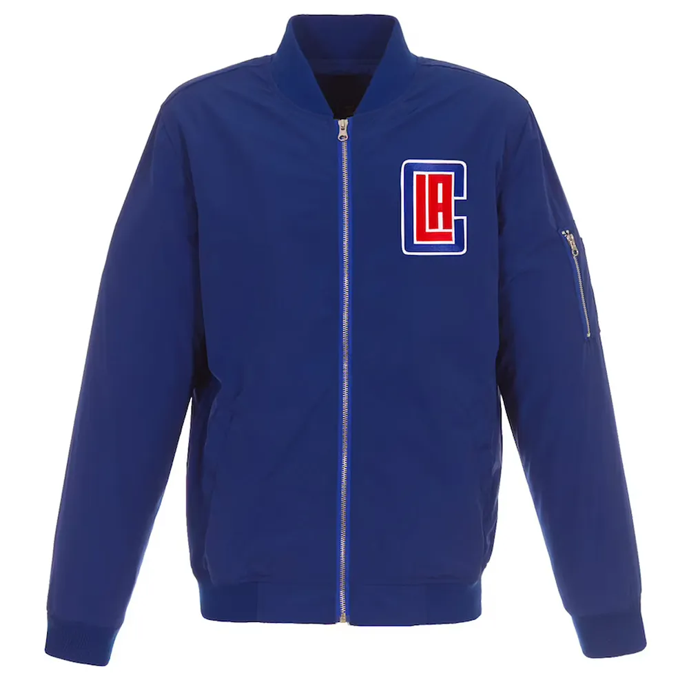 LA Clippers Bomber Lightweight Nylon Jacket LA Clippers Bomber Lightweight Nylon Jacket