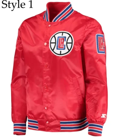 LA Clippers Bomber Red Jacket