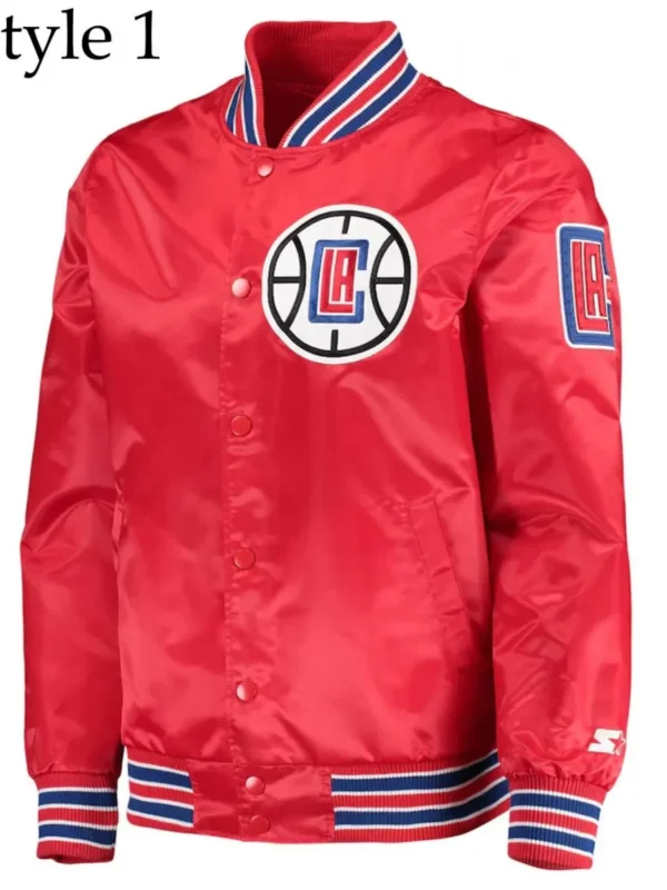 LA Clippers Bomber Red Jacket