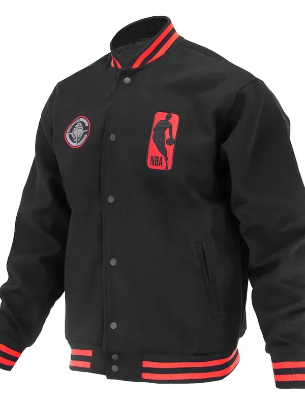 LA Clippers Logoman Shadow Black Varsity Jacket