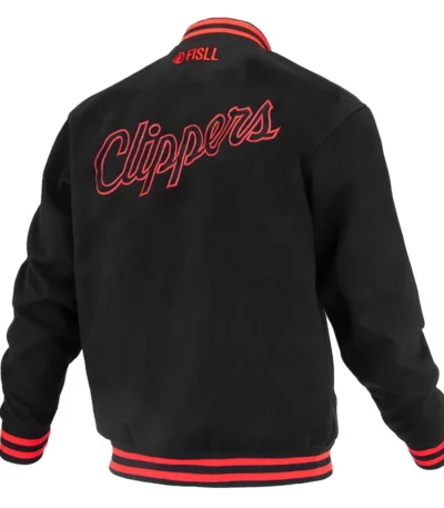 LA Clippers Logoman Shadow Black Varsity Jacket