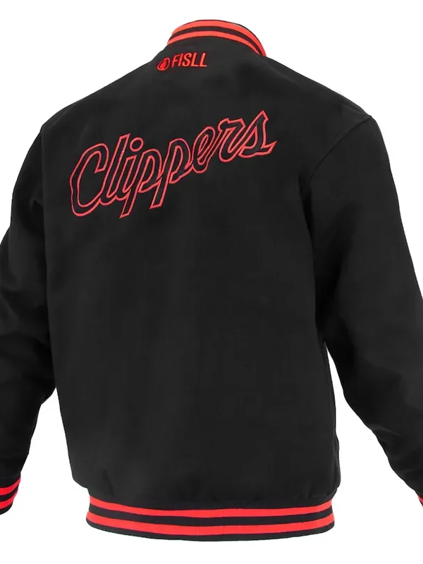 LA Clippers Logoman Shadow Black Varsity Jacket