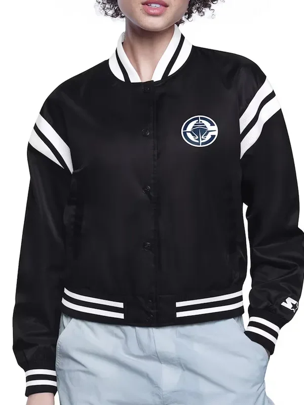 LA Clippers Printed Logo Varsity Satin Jacket