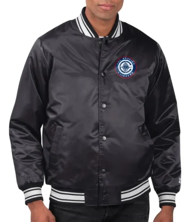 LA Clippers Printed Team Varsity Satin Jacket