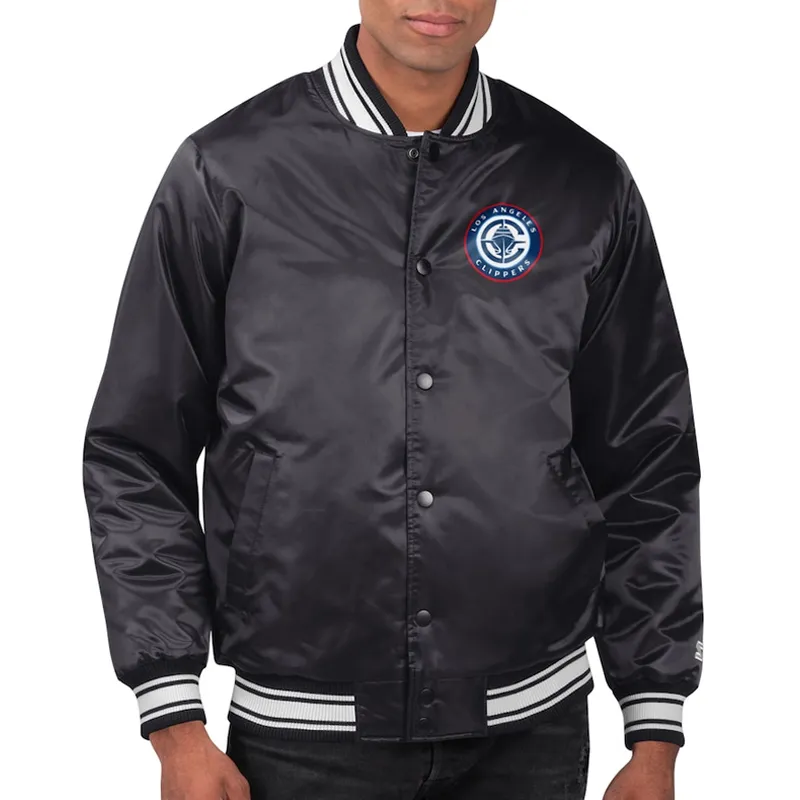 LA Clippers Printed Team Varsity Satin Jacket LA Clippers Printed Team Varsity Satin Jacket