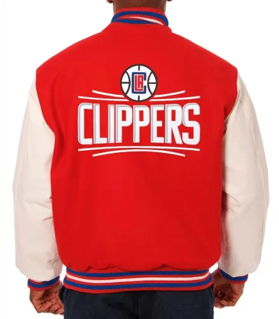 LA Clippers Red and White Varsity Jacket