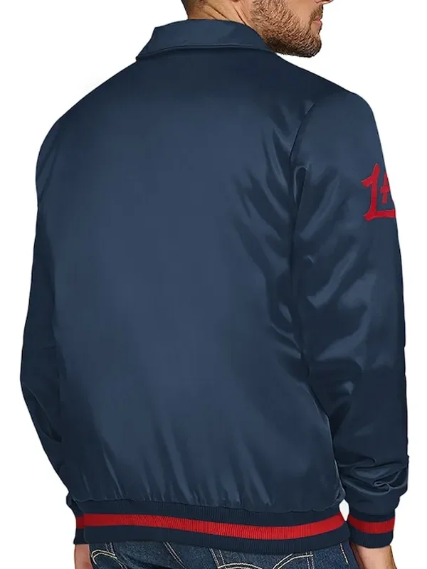 LA Clippers Stitch Applique Navy Satin Jacket