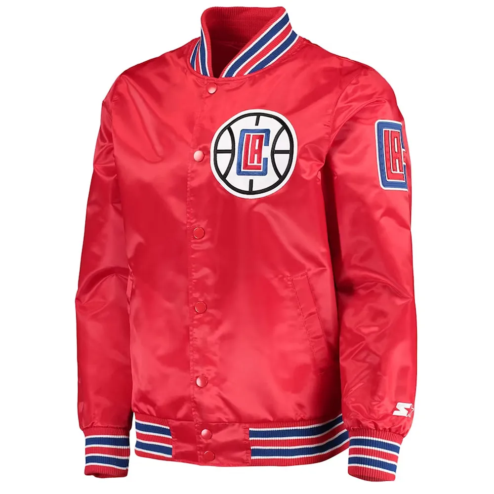 LA Clippers The Diamond Classic Red Satin Jacket LA Clippers The Diamond Classic Red Satin Jacket