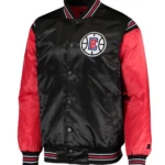 LA Clippers The Enforcer Satin Black and Red Jacket