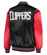 LA Clippers The Enforcer Satin Black and Red Jacket