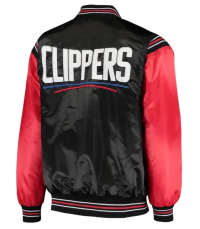LA Clippers The Enforcer Satin Black and Red Jacket