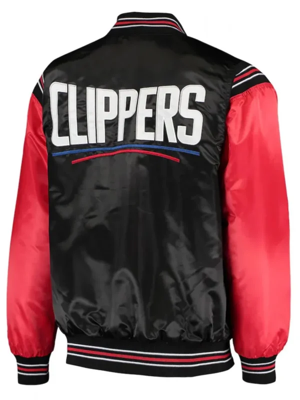LA Clippers The Enforcer Satin Black and Red Jacket