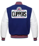 LA Clippers Varsity Basketball Blue and White Jacket