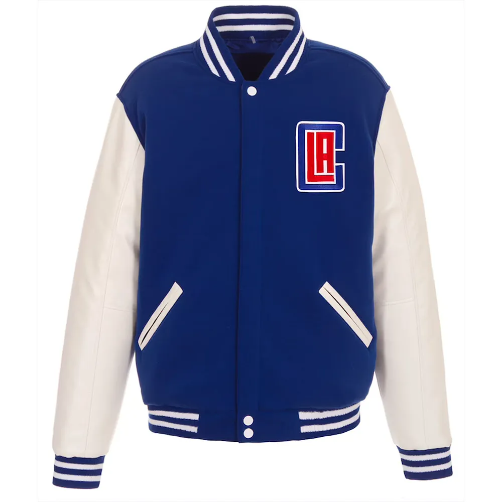 LA Clippers Varsity Royal and White Jacket LA Clippers Varsity Royal and White Jacket
