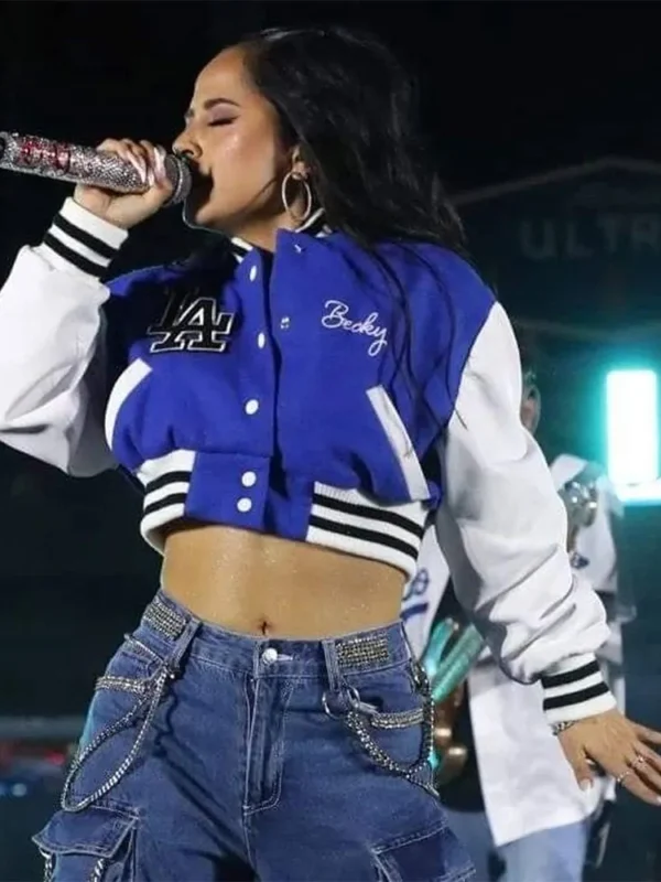 LA Cropped Becky G Letterman Jacket
