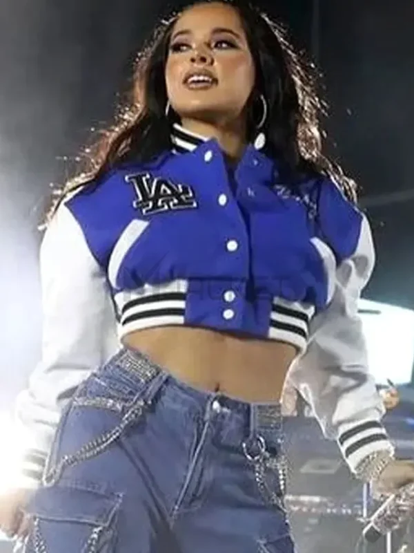 LA Cropped Becky G Letterman Jacket