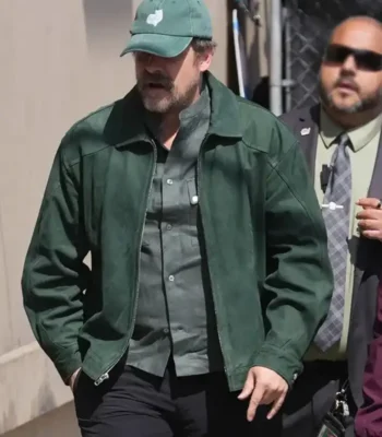LA David Harbour Green Suede Jacket
