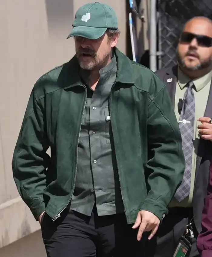 LA David Harbour Green Suede Jacket LA David Harbour Green Suede Jacket