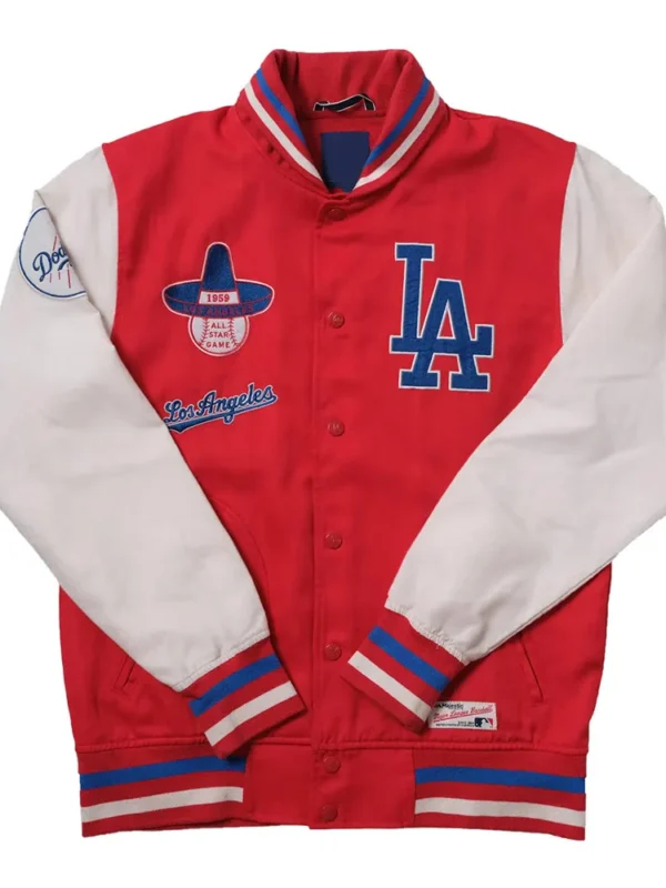 LA Dodgers 1959 Red and White Varsity Jacket