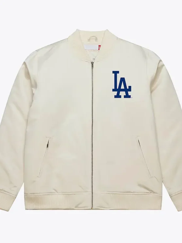 LA Dodgers 2024 World Series Champions Cream Bomber Jacket