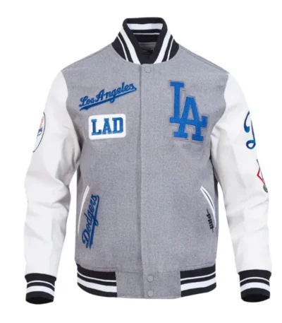 LA Dodgers Area Code Classic Rib Varsity Jacket