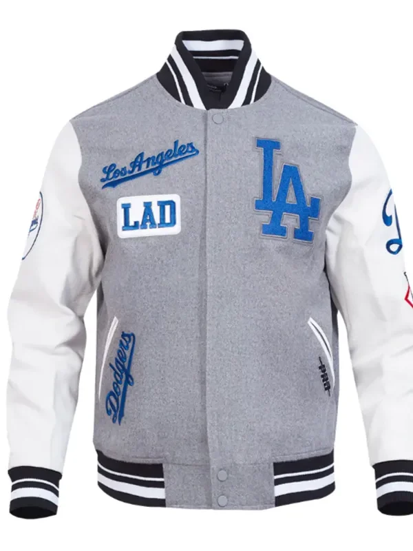 LA Dodgers Area Code Classic Rib Varsity Jacket