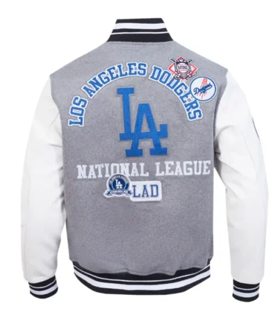 LA Dodgers Area Code Classic Rib Varsity Jacket
