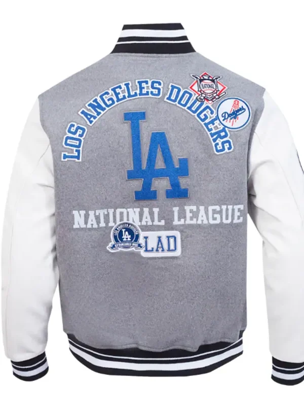 LA Dodgers Area Code Classic Rib Varsity Jacket