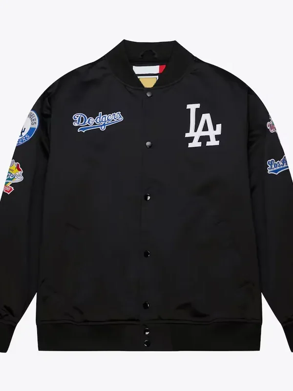 LA Dodgers Black Out Satin Jacket