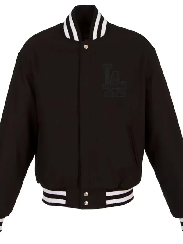 LA Dodgers Black Varsity All Wool Jacket