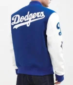 LA Dodgers Blended Blue and White Letterman Jacket