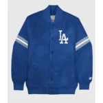 LA Dodgers Blue Full-Snap Varsity Satin Jacket