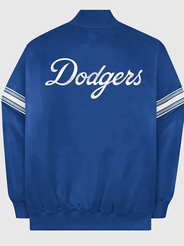 LA Dodgers Blue Full-Snap Varsity Satin Jacket