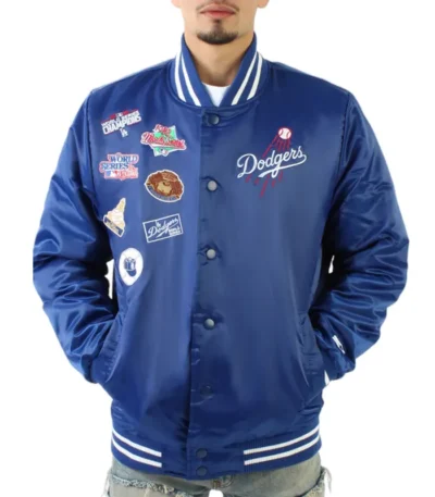 LA Dodgers Champions Black/Blue Satin Jacket