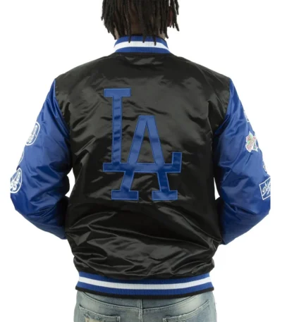LA Dodgers Champs Patches Satin Jacket