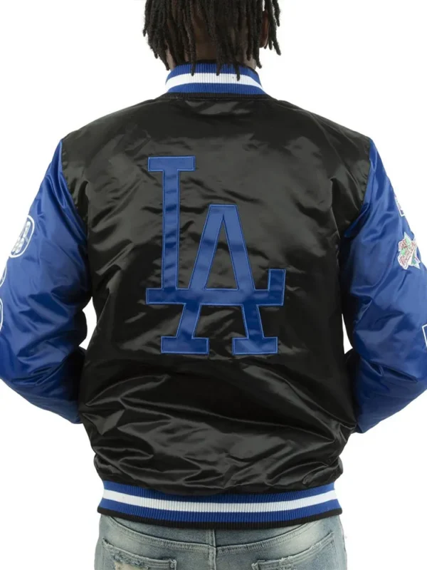LA Dodgers Champs Patches Satin Jacket