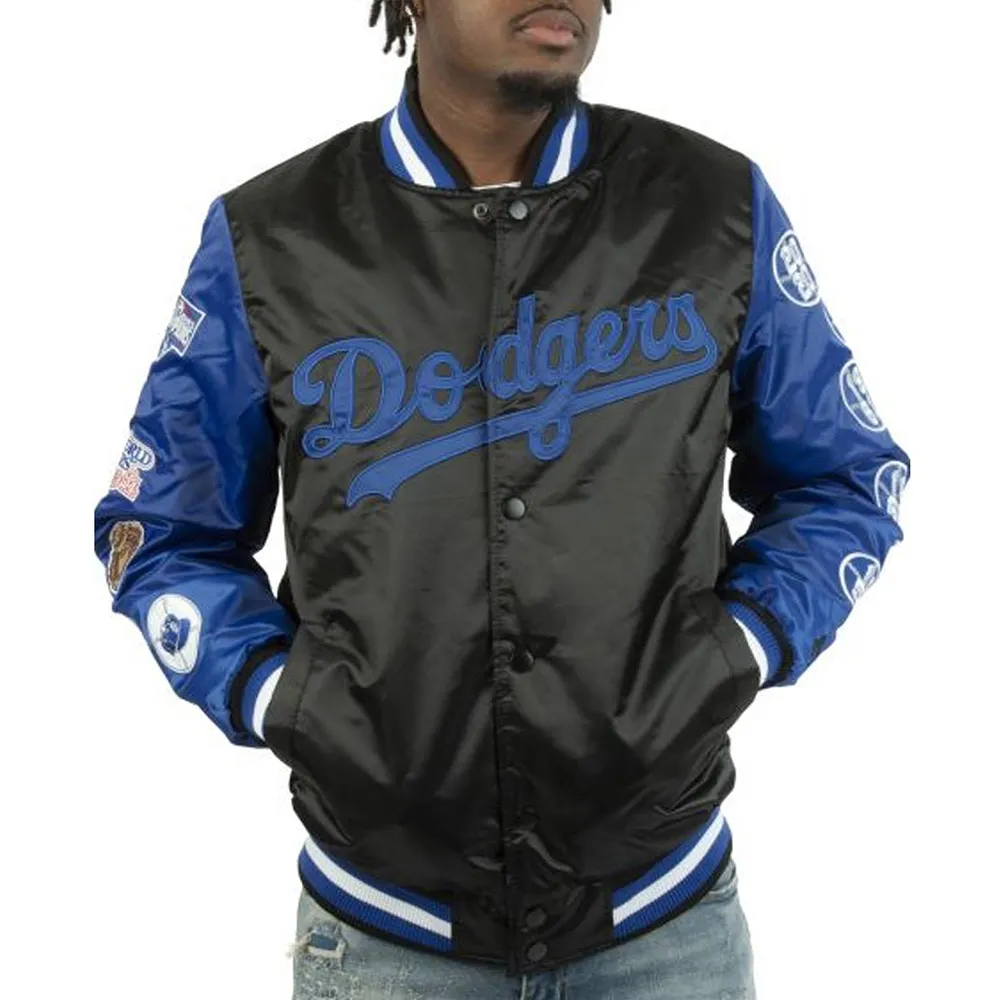 LA Dodgers Champs Patches Satin Jacket LA Dodgers Champs Patches Satin Jacket