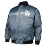 LA Dodgers Charcoal Bomber Full-Zip Jacket