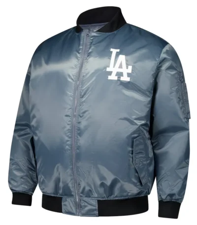 LA Dodgers Charcoal Bomber Full-Zip Jacket